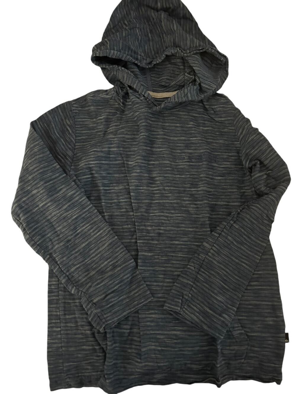 Quick Silver Blue Stripe Hooded Shirt size 10
